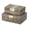 Top 10 🌟 A & B Home Set of 2 Gray and Gold Contemporary Rectangular Snakeskin Decorative Boxes 10.5" 😍 -A & B Home Online Shop Belk 1030