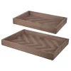 Buy 🎉 A & B Home Set of 2 Brown Chevron Rectangular Trays 19" 🎉 -A & B Home Online Shop Belk 1039