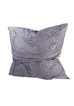 New ✔️ A & B Home 21.5" Gray and Gold Marble Printed Square Throw Pillow 🧨 -A & B Home Online Shop Belk 1056