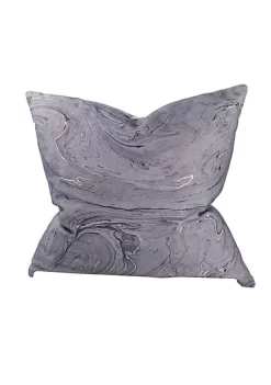 New ✔️ A & B Home 21.5" Gray and Gold Marble Printed Square Throw Pillow 🧨 -A & B Home Online Shop Belk 1057