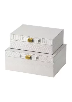 Brand new 🎉 A & B Home Set of 2 White and Gold Contemporary Rectangular Snakeskin Decorative Boxes 10" 🔥 9 Brand new 🎉 A & B Home Set of 2 White and Gold Contemporary Rectangular Snakeskin Decorative Boxes 10" 🔥 -A & B Home Online Shop Belk 1061