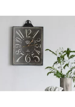 Best deal ⭐ A & B Home 25.5" Black and White Thaddeus Vintage-Styled Rectangular Wall Clock 🔥 -A & B Home Online Shop Belk 1070