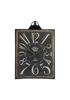 Best deal ⭐ A & B Home 25.5" Black and White Thaddeus Vintage-Styled Rectangular Wall Clock 🔥 -A & B Home Online Shop Belk 1072