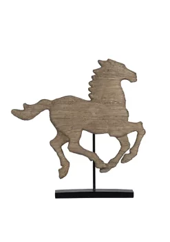 Discount ⌛ A & B Home 19.5" Brown and Black Defiance Spirited Horse Large Horse Accent 🧨