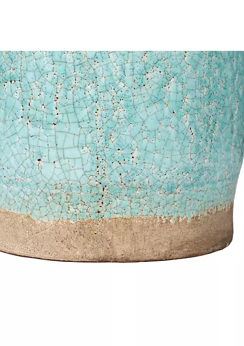 Wholesale 🛒 A & B Home 11.75" Sky Blue and Brown Vintage Style Candia Vase with Handle ✨ 4 Wholesale 🛒 A & B Home 11.75" Sky Blue and Brown Vintage Style Candia Vase with Handle ✨ - Image 2