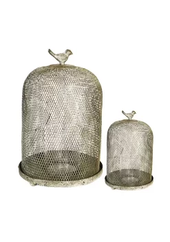 Best deal 👍 A & B Home Set of 2 Antique Gray Bird Mesh Candleholders 13" 😍