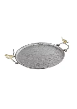 Cheapest 🎉 A & B Home 19" Silver and Gold Metallic Vintage Glamour Medium Tray ⌛