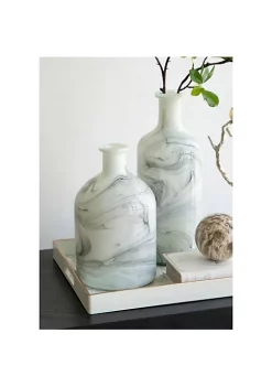 Hot Sale ✔️ A & B Home 11.5" Black and White Small Sleek Glass Swirl Flower Vase 😉 -A & B Home Online Shop Belk 1124