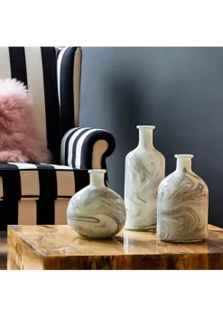 Budget 🛒 A & B Home 9" White and Black Swirl Round Glass Vase 👍 -A & B Home Online Shop Belk 1125