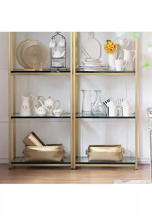 Promo ๐งจ A & B Home Set of 3 Brown and Gold Alcott Nested Baskets 16" ๐ 6 Promo ๐งจ A & B Home Set of 3 Brown and Gold Alcott Nested Baskets 16" ๐ - Image 4