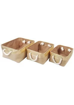 Promo ๐งจ A & B Home Set of 3 Brown and Gold Alcott Nested Baskets 16" ๐ 11 Promo ๐งจ A & B Home Set of 3 Brown and Gold Alcott Nested Baskets 16" ๐ -A & B Home Online Shop Belk 1130