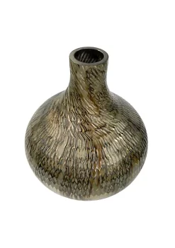 Deals ✨ A & B Home 10" Silver and Metallic Brown Geometric Glass Vase 👍