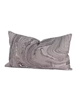 Flash Sale 🔥 A & B Home 19.5" Gray and Black Marble Printed Rectangular Throw Pillow 👏