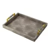 Coupon 😀 A & B Home 18.75" Gray and Gold Textured Rectangular Tray with Handles ❤️ -A & B Home Online Shop Belk 1147