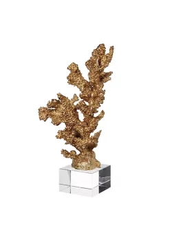 Best deal ๐งจ A & B Home 12.5" Gold Contemporary Style Coral Accent on Clear Base ๐