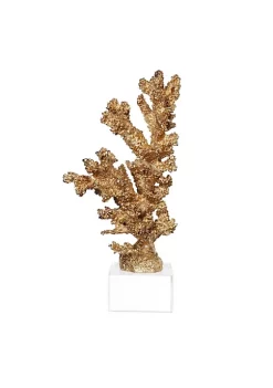 Best deal 🧨 A & B Home 12.5" Gold Contemporary Style Coral Accent on Clear Base 🎁 -A & B Home Online Shop Belk 1155