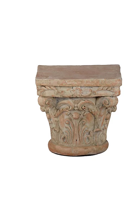 Deals ⭐ A & B Home 10" Beige and Brown Distressed Finish Pedestal ⭐ 6 Deals ⭐ A & B Home 10" Beige and Brown Distressed Finish Pedestal ⭐ - Image 4