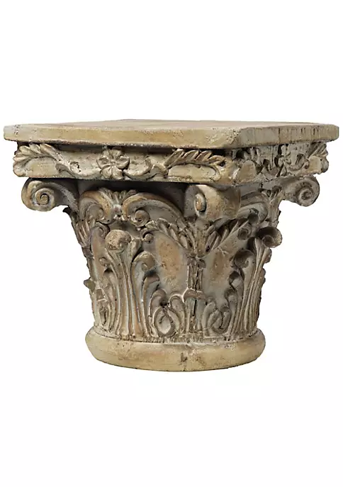 Deals ⭐ A & B Home 10" Beige and Brown Distressed Finish Pedestal ⭐ 7 Deals ⭐ A & B Home 10" Beige and Brown Distressed Finish Pedestal ⭐ - Image 5