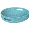 Deals 😉 A & B Home 15" Aqua Blue Coast Rattan Round Tray ❤️ -A & B Home Online Shop Belk 1203