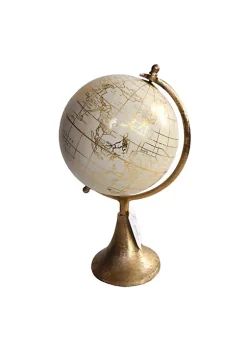 Best Sale โ A & B Home 15" Gold and White Globe on Stand Tabletop Decor โญ