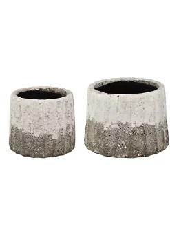 Coupon ✔️ A & B Home Set of 2 White and Gray Transitional Home Decor Bowls 8.5" 🎉