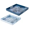 Best reviews of 🛒 A & B Home Set of 2 Blue and White Traditional Trays 13.75" 🧨 -A & B Home Online Shop Belk 1215