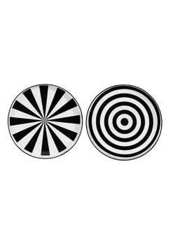 Buy 👏 A & B Home Set of 2 Quinn Black and White Round Trays 13.75" ✨ -A & B Home Online Shop Belk 1224