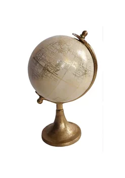 Flash Sale ⭐ A & B Home 11.75" Gold and Cream White Globe on Stand Tabletop Decor 🎉