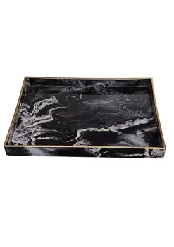 Discount 😉 A & B Home Set of 2 Black and White Quinn Rectangular Trays with Gold Accents 18.75" ⌛ -A & B Home Online Shop Belk 1302