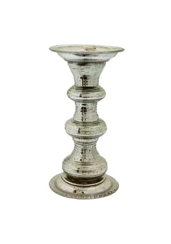 Discount ❤️ A & B Home 11.75" Silver Traditional Antique Pillar Candle Holder 🔥