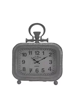 New ✨ A & B Home 11.25" Silver and Black Classic Vintage Rectangular Short Table Clock ❤️