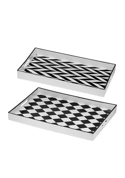 Best reviews of ✔️ A & B Home Set of 2 Black and White Rectangular Trays 18.75" 🧨 -A & B Home Online Shop Belk 1314