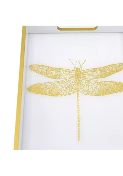 Deals ❤️ A & B Home 15.5" White and Gold Rectangular Dragonfly Tray with Handles 👍 -A & B Home Online Shop Belk 1317