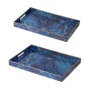 Brand new 😍 A & B Home Set of 2 Blue and Bronze Modern Chic Rectangular Trays 18.75" 😉 -A & B Home Online Shop Belk 1323