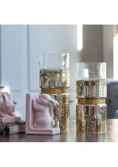 Deals 👏 A & B Home 17" Gold-tone Glamour Halloway Large Pillar Candleholder 💯 4 Deals 👏 A & B Home 17" Gold-tone Glamour Halloway Large Pillar Candleholder 💯 - Image 2