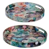 Buy 🛒 A & B Home Set of 2 Purple and Aqua Blue Floral Modern Chic Round Trays 13.75" 🛒 -A & B Home Online Shop Belk 1351