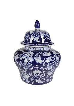 Deals 🛒 A & B Home 17" White and Blue Vintage Style Aline Ginger Jar 🔥