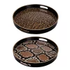 New 🧨 A & B Home Set of 2 Black and Brown Safari Themed Quinn Round Trays 13.75" 👏 -A & B Home Online Shop Belk 1377