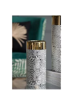 Budget ⌛ A & B Home 11.75" Matte Black and Gold Contemporary Style Vase 👏 -A & B Home Online Shop Belk 1388