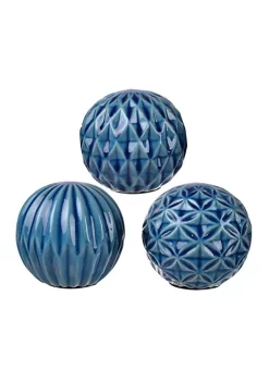 Best reviews of ✔️ A & B Home Set of 3 Blue Contemporary Marbleized Spherical Decorative Ball 3.75" 🧨 -A & B Home Online Shop Belk 1397