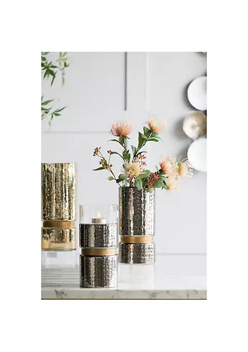 Cheapest ⭐ A & B Home 15" Silver Glamour Halloway Medium Pillar Candleholder ⭐ 4 Cheapest ⭐ A & B Home 15" Silver Glamour Halloway Medium Pillar Candleholder ⭐ - Image 2