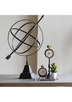 Buy 😍 A & B Home 6.5" Black and White Classic Vintage Round Medium Table Clock with Cut-Out Roman Numbers 🎉 -A & B Home Online Shop Belk 1430