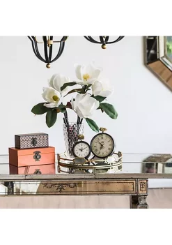 Buy 😍 A & B Home 6.5" Black and White Classic Vintage Round Medium Table Clock with Cut-Out Roman Numbers 🎉 -A & B Home Online Shop Belk 1431