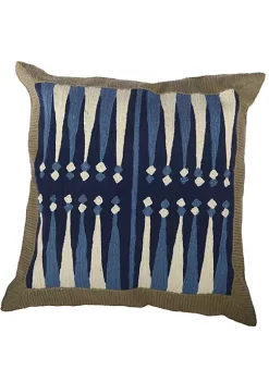 Deals ๐คฉ A & B Home 20" Blue and Brown Vintage Style Embroidered Square Throw Pillow โญ