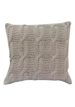 Wholesale 👍 A & B Home 18" Beige Classic Cable Knit Square Throw Pillow ✨