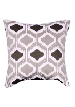 Best deal 🛒 A & B Home 18" Brown and Beige Ogee Square Throw Pillow with Embroidered Design 💯