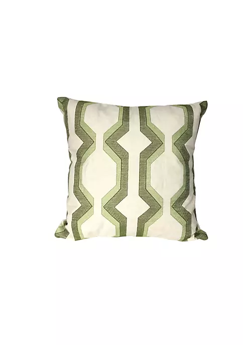 Best Sale 🛒 A & B Home 18" White and Green Embroidered Geometric Square Throw Pillow 🎉 3 Best Sale 🛒 A & B Home 18" White and Green Embroidered Geometric Square Throw Pillow 🎉