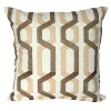Cheap 😉 A & B Home 18" Tan Brown and White Embroidered Geometric Square Throw Pillow 🎉 -A & B Home Online Shop Belk 1503