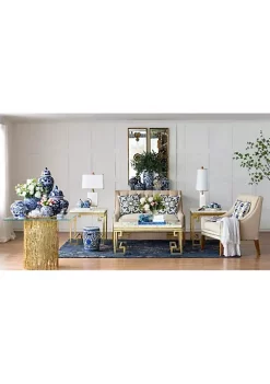 Best Pirce 🥰 A & B Home 18" Gold and Blue Contemporary Style Embroidered Square Throw Pillow 🥰 -A & B Home Online Shop Belk 1523