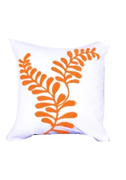 Budget 👏 A & B Home 18" White and Orange Embroidered Square Throw Pillow 😍